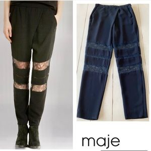 Maje Lace Inset Trousers